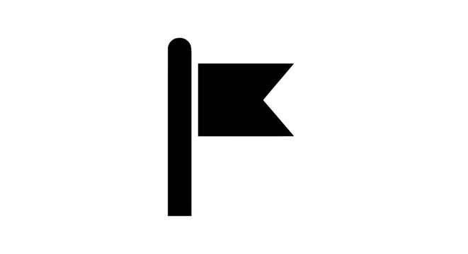 Black flag on a pole icon.