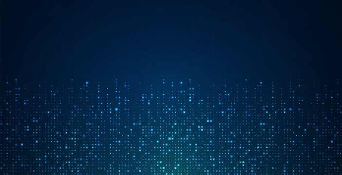 Digital technology background. Digital data square blue pattern pixel background