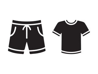 Naklejka premium Casual summer apparel shorts and t-shirt set vector during vacation time on white background