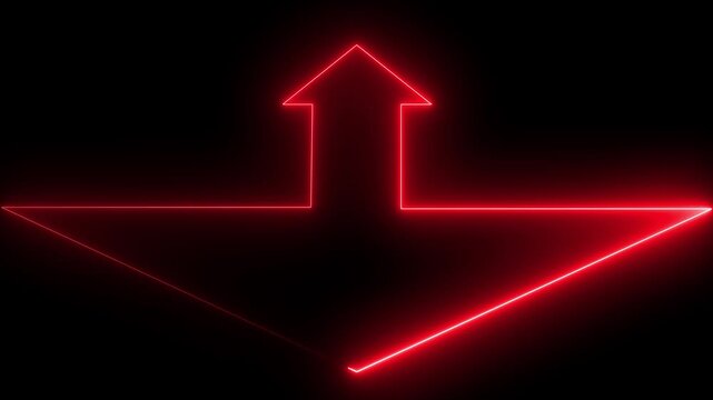 Abstract neon glowing arrow line motion graphics loop