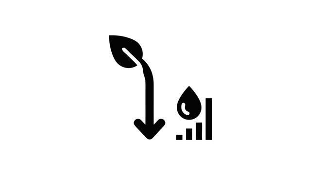 Black icon of leaf and water drop.
