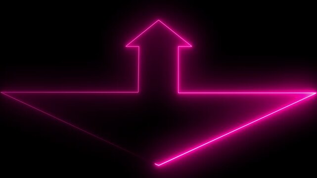Abstract neon glowing arrow line motion graphics loop