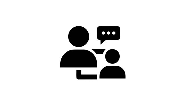 Black icons of two people talking.