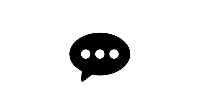 Black speech bubble icon symbol.