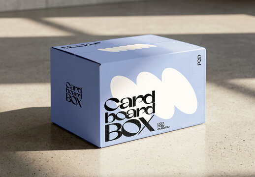 Cardboard Shipping Box Mockup