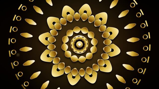 Golden cosmic eye geometric mandala observing mysterious universal space