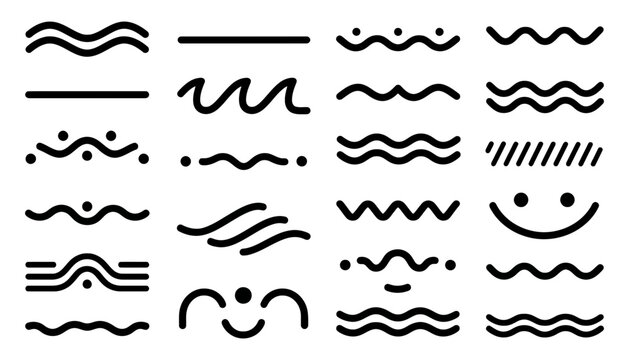 Divider line set ornamental decorative border graphics