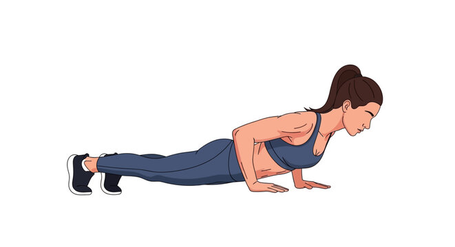 Woman doing push-ups for fitness exercise