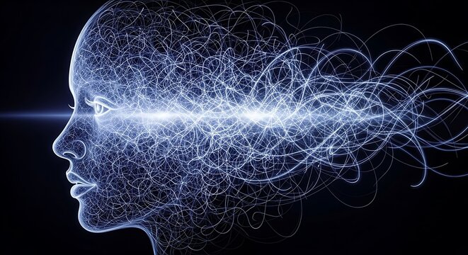 Abstract digital brain scan visualization artwork.