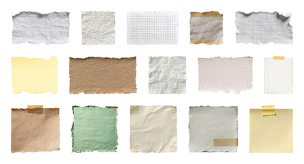 Fototapeta premium PNG Vintage torn paper collection on transparent background