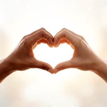 Heart shape hands, love gesture, affectionate symbol, romantic sign