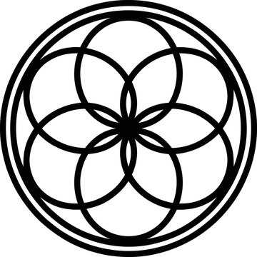 Sophisticated geometric circular motif with intersecting line work for professional graphic design and branding assets