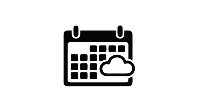 Cloud Calendar Icon on Computer.