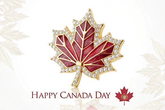 Magnificent Crystal Maple Leaf Luxury Canada Day Celebration Symbol.