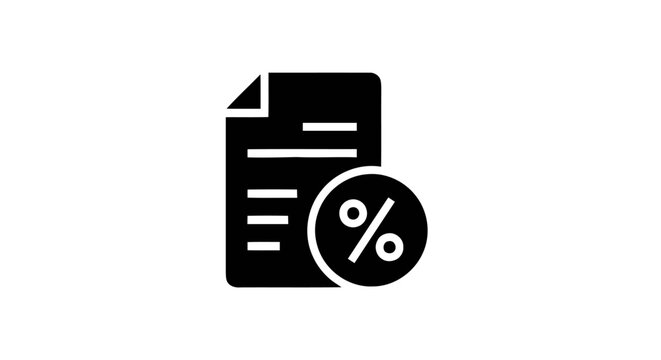 Document with percentage icon symbol.
