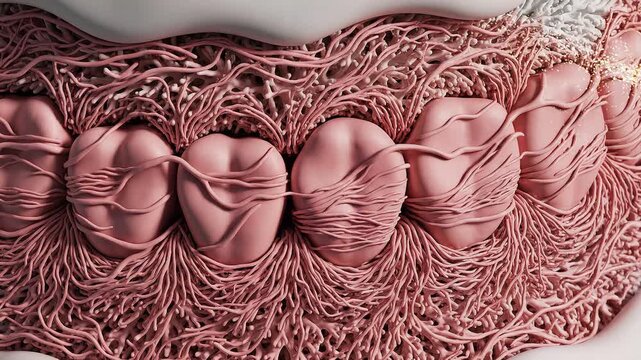 3D Animation Illustrating Bone Healing and Osteoblasts Activity in Human Jaw Dental Structure for Medical Education