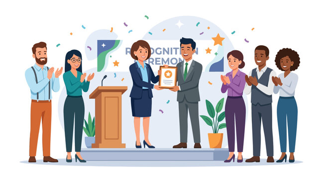 Award Ceremony: Business People Celebrating Success & Achievement