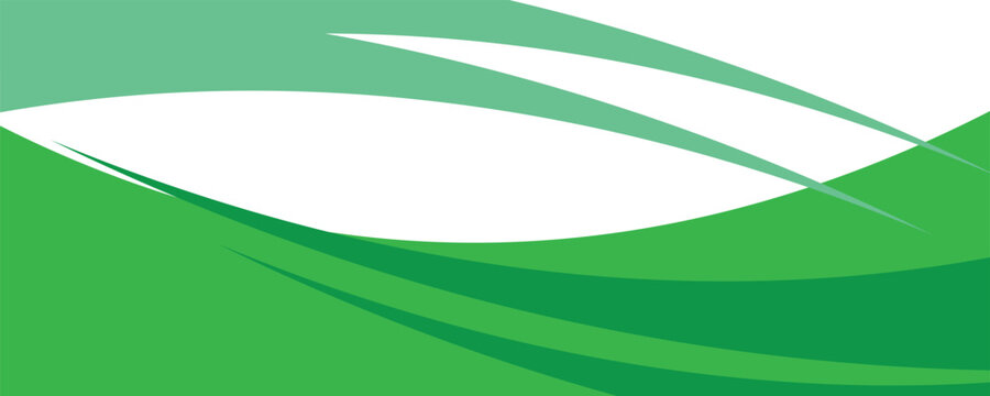Green banner background. Green abstract header with rounded lines for web banner or poster.