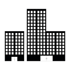 Fototapeta premium City buildings skyline architecture icons in solid outline and silhouette style.vector illustration.simple icons.