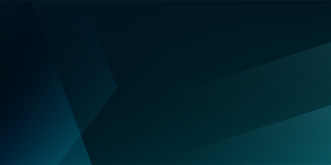 Obraz premium Abstract Blue Green Geometric Background with Dark Gradient and Overlapping Layers