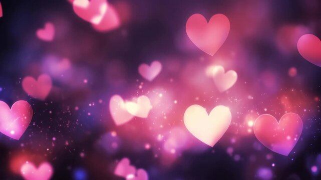Elegant Love Heart Background with Soft Glowing Bokeh Effects