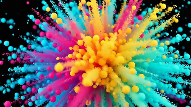 Colorful abstract particle explosion