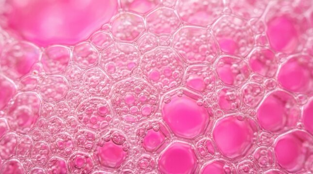 Close up abstract macro texture of pink geometric cell structures