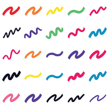 Colorful Abstract Wavy Squiggle Line Seamless Pattern Background