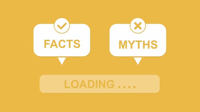 animation of myths and facts in loading
