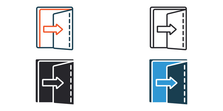 logout icons outline and Flat Style,transparent background