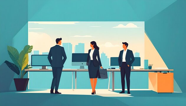 persone che lavorano insieme in un ufficio, riunione tra colleghi in un ambiente di lavoro, lavoro di squadra, 