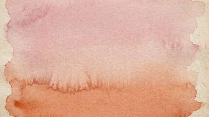Fototapeta premium Watercolor Gradient Texture on Paper Background with Dusty Rose and Warm Terracotta Cottagecore Aesthetic