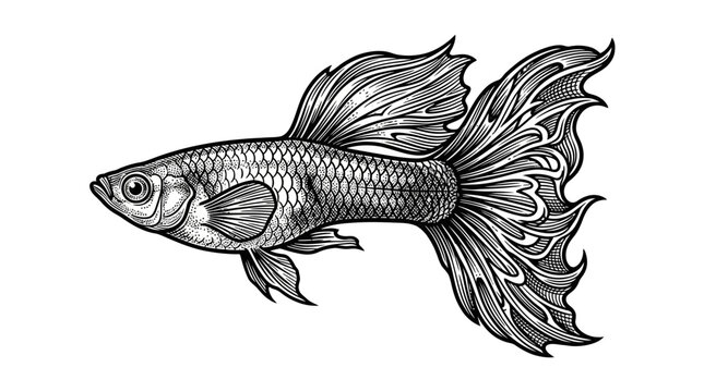 Detailed illustration of a betta fish.