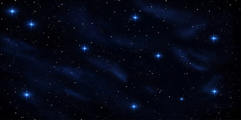 Starry night sky blue space background with stars galaxy nebula cosmic universe illustration © pixel