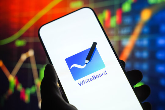 Microsoft Whiteboard logo is displayed on a smartphone screen in Bangalore, India, on June 25, 2026
