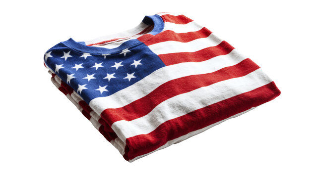 Patriotic t-shirt folded isolated on a white background