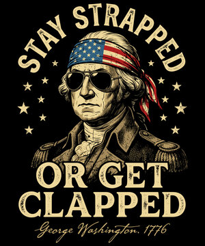 Stay Strapped Or Get Clapped George Washington Patriot Founding Father American History