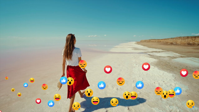 Social Emoji 4K Left 10 Sec &ndash; Animated Emoji Reactions, Social Media Icons and Fun Engagement Overlays for Video Editing, Reels and Stories
