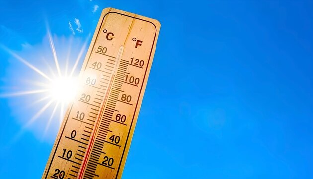 Canicule thermom&egrave;tre et soleil (no flare)