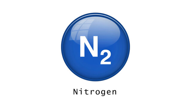 Modern nitrogen gas symbol icon with n2 chemical formula
