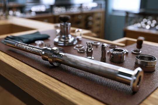 Jewelry Repair Tools and Ring Sizers on Workshop Counter
