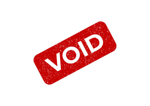 Red textured void stamp design element for documents and official use