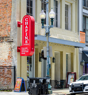 New Orleans, LA, USA - June 19, 2026: Chapin's Cafe on Baronne Street in the Central Business District 