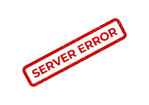Red server error rubber stamp impression icon on a simple layout