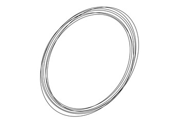Obraz premium Black Doodle Scribble Scrapbook Oval Frame Isolated On Transparent Background