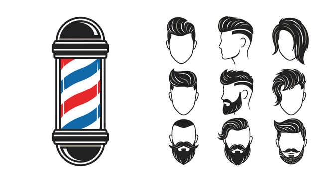 Barber shop haircut styles and beards.
