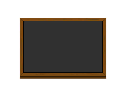 Black School Chalkboard with Wooden Frame Isolated