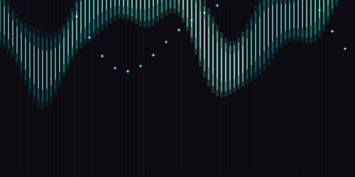 Space scene with green nebula and stars in black cosmos Vector, illustration