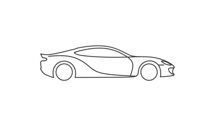 Naklejka premium Sports Car Side View Illustration.