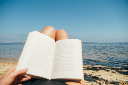 Reading Book on Summer Beach